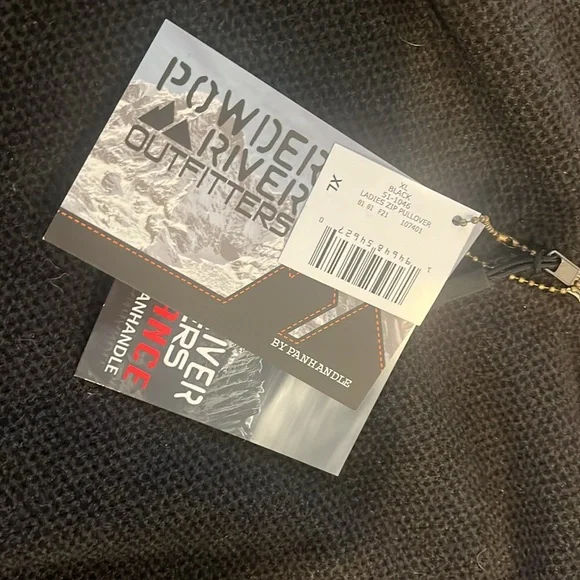 NWT, Powder River Oufitters, black 1/4 zip pullover with pockets, size XL - Picture 3 of 3